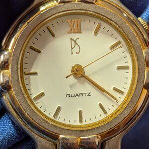 Paul Sebastian Women Wristwatch Gold/Silver Tone Quartz Analog Watch